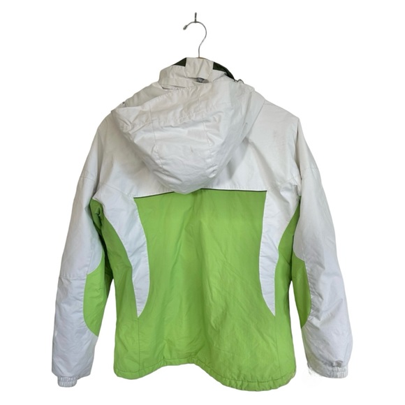 Columbia Women’s Winter Hooded Jacket Waterproof  Green & White Size Medium - Picture 9 of 16